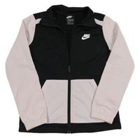 Černo-světlerůžová sportovní funkční propínací mikina s logem Nike