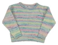 Farebný pruhovaný pastelový sveter