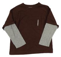 Hnedo-sivé tričko Zara