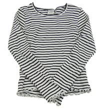 Bielo-čierne pruhované rebrované tričko Page one young