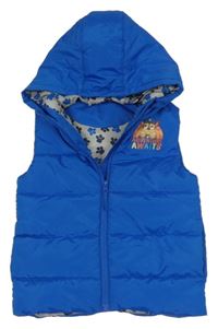 Modrá šusťáková zateplená vesta s Tlapkovou patrolou a kapucí Nickelodeon