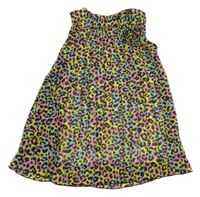 Čierno-farebné šifónové leopardí šaty Kiki&Koko