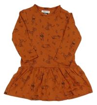 Hnedé teplákové šaty s obrázkami Sinsay