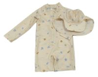 2 set - smetanový UV overal s mušlemi + UV kšiltovka H&M