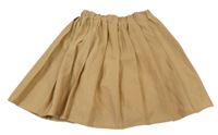 Béžová skladaná kolová sukňa s všitými kraťasy
