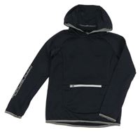 Čierna športová mikina s kapucňou