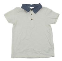 Biele polo tričko s modrým golierikom George