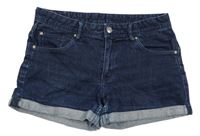 Tmavomodré třpytivé riflové kraťasy Denim Co.