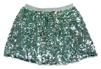 Zelená flitrová sukňa H&M
