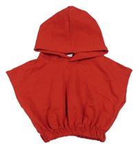 Čierne teplákový crop top s kapucňou