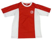 Červeno-biele športové funkčné tričko s nášivkou Crane