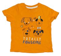 Oranžové tričko so psy zn. Pep&Co
