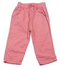 Ružové plátenné nohavice s úpletovým pasom George