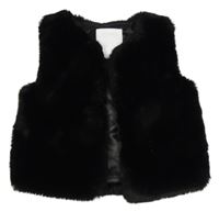 Čierna kožušinová podšitá vesta Matalan