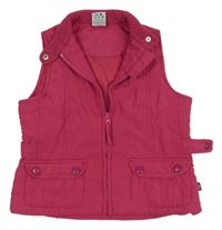 Fuchsiová šušťáková zateplená vesta Pocopiano