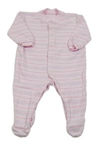 Svetloružová -modro-biely pruhovaný overal M&S