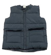 Tmavošedá šusťáková zateplená vesta H&M