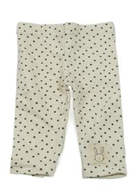 Smetanovo-čierne bodkovaná é zateplené legíny C&A