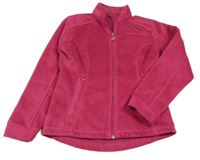 Fuchsiová propínací plyšová mikina s logem Quechua