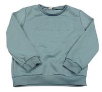 Modrá mikina s 3D nápisom Shein