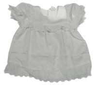 Biele šaty s volániky s madeirou Shein