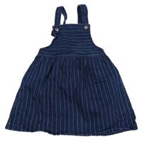 Tmavomodro-biele pruhované rifľové na traké šaty Benetton