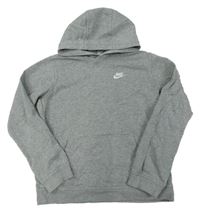 Šedá mikina s logem a kapucí Nike