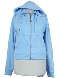 Dámská světlemodrá propínací crop mikina s kapucí H&M