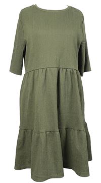 Dámské khaki strukturované šaty Primark 