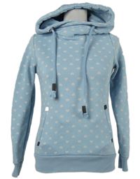 Dámská světlemodrá srdíčkovaná mikina s kapucí Fresh Made 
