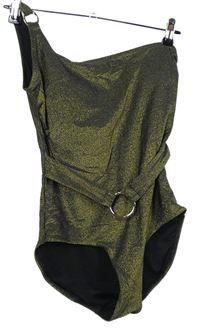 Dámské černo-zlaté třpytivé jednodílné plavky F&F