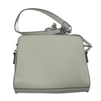 Dámska béžová koženková kabelka s řetízkovým popruhem