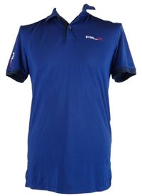 Pánské tmavomodro-modré pruhované polo tričko Ralph Lauren 