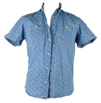 Pánská světlemodrá košile riflového vzhledu s palmami Dressmann 