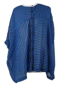 Dámská modro-černá pruhovaná šifonová halenka Asos 