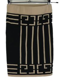 Dámska čierno-béžová vzorovaná pletená sukňa Mocci