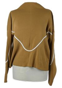 Dámský béžový svetr s bílým pruhem Icono 