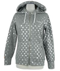 Dámská šedá hvězdičkovaná propínací mikina s kapucí Superdry 