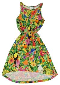 Farebné šaty s listami a obrázkami zn. H&M