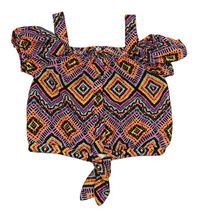 Barevná vzorovaná crop halenka Pep&Co