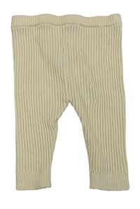Béžové rebrované úpletové legíny F&F