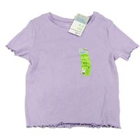 Lila rebrované tričko Primark