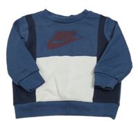 Tmavomodro-biela mikina s logom Nike