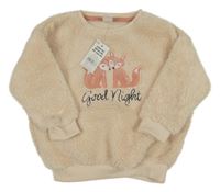 Nové- Béžová huňatá mikina s liškami Little nutmeg