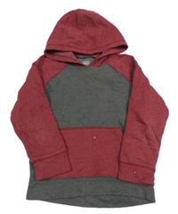 Sivo-vínová mikina s kapucňou Jumping beans