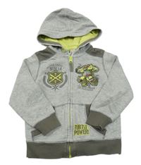 Svetlosivá prepínaci mikina so želvami Ninja a kapucňou Nickelodeon