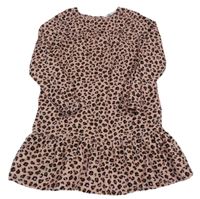 Ružové manšestové šaty s leopardím vzorom H&M