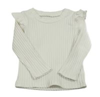 Biele rebrované tričko