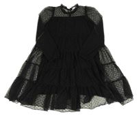 Černé puntíkaté tylové šaty 