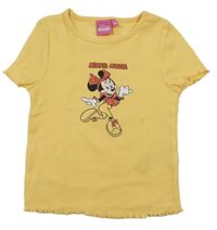 Žlté rebrované tričko s Minnie